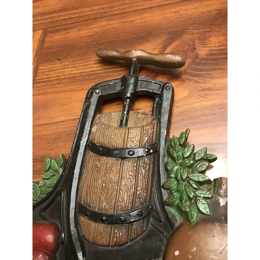 home interior homeco metal wall‎ hanging apples barrel 1978